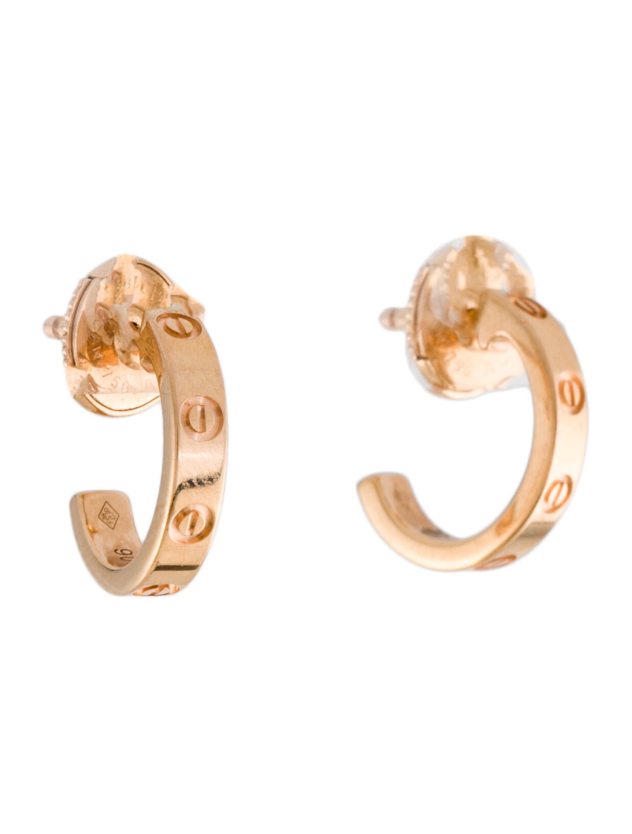 Cartier Love Earrings 18k Rose Gold Hoop Earrings Crt690 The Realreal