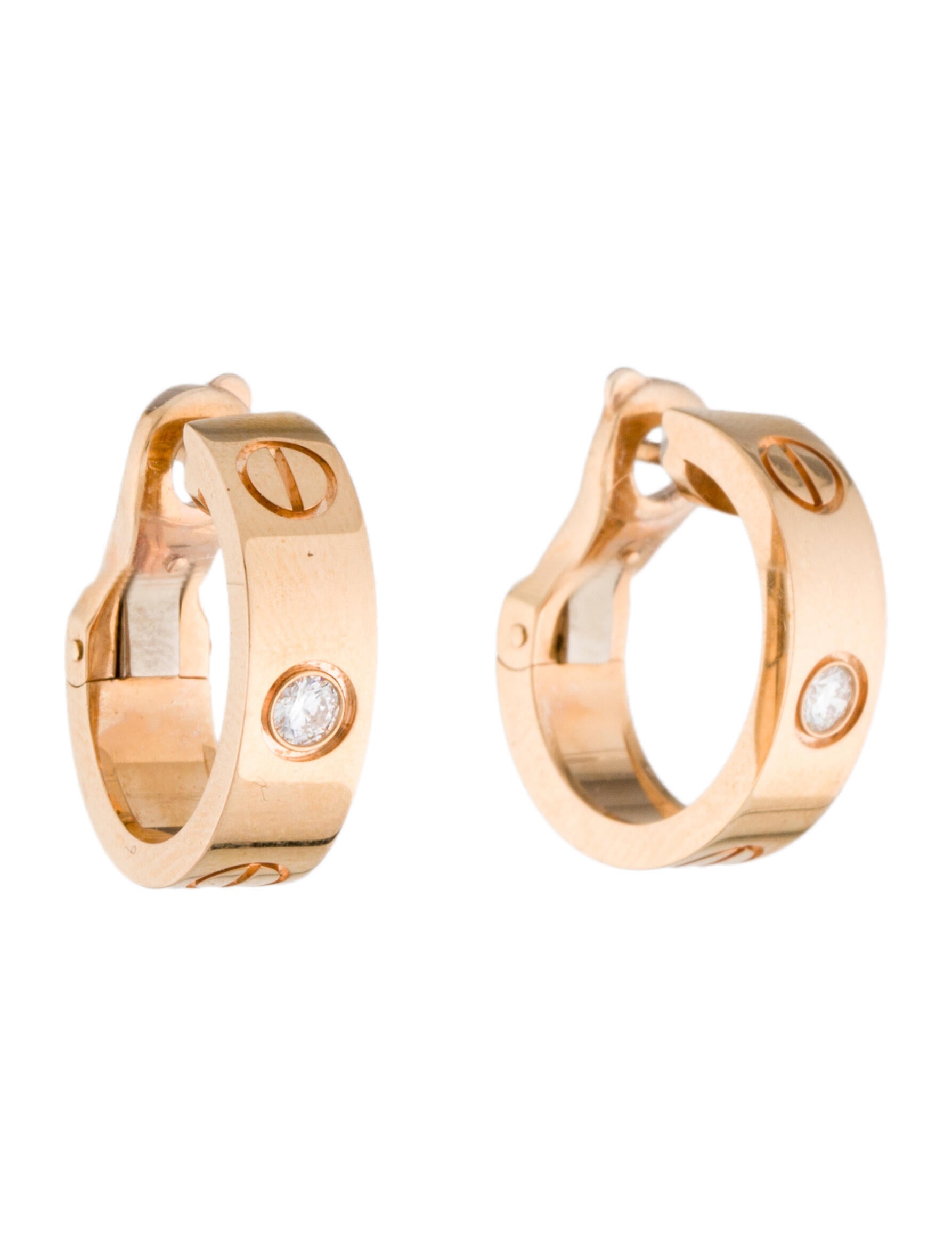 Cartier Love Earrings 18k Rose Gold Hoop Earrings Crt The Realreal