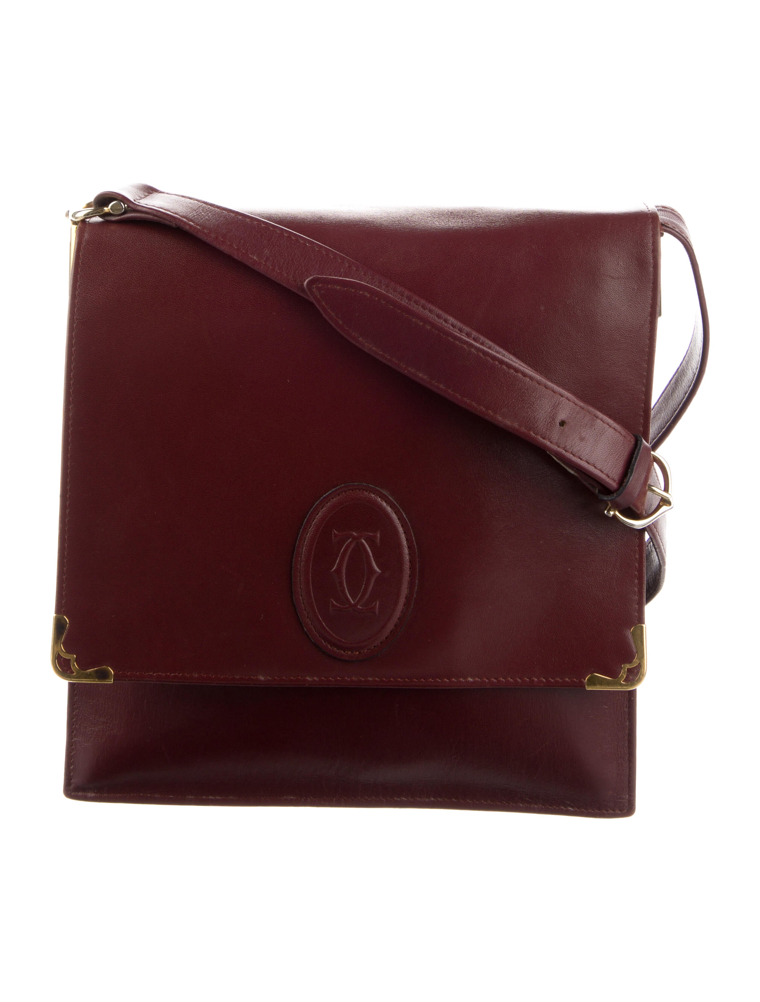 Cartier Leather Crossbody Burgundy Shoulder Bags, Handbags CRT85736