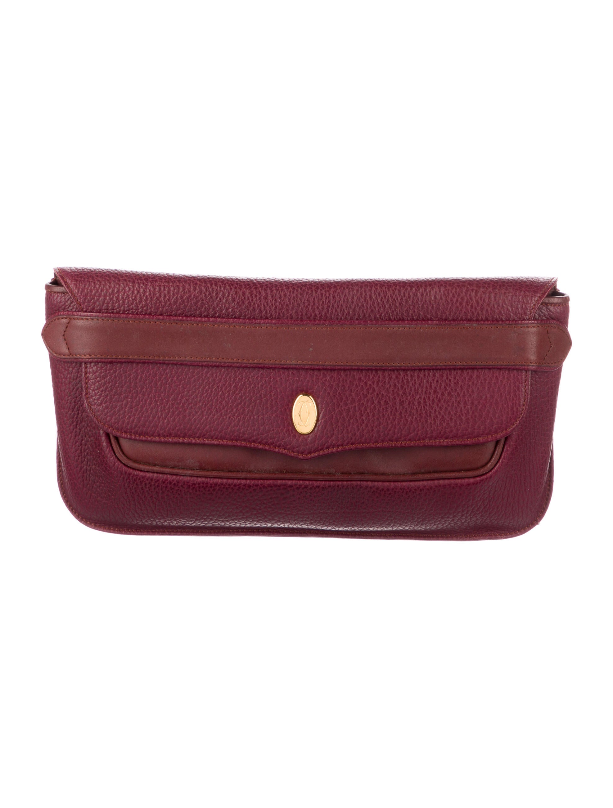 Cartier Must De Cartier Vintage Leather Clutch Burgundy Clutches