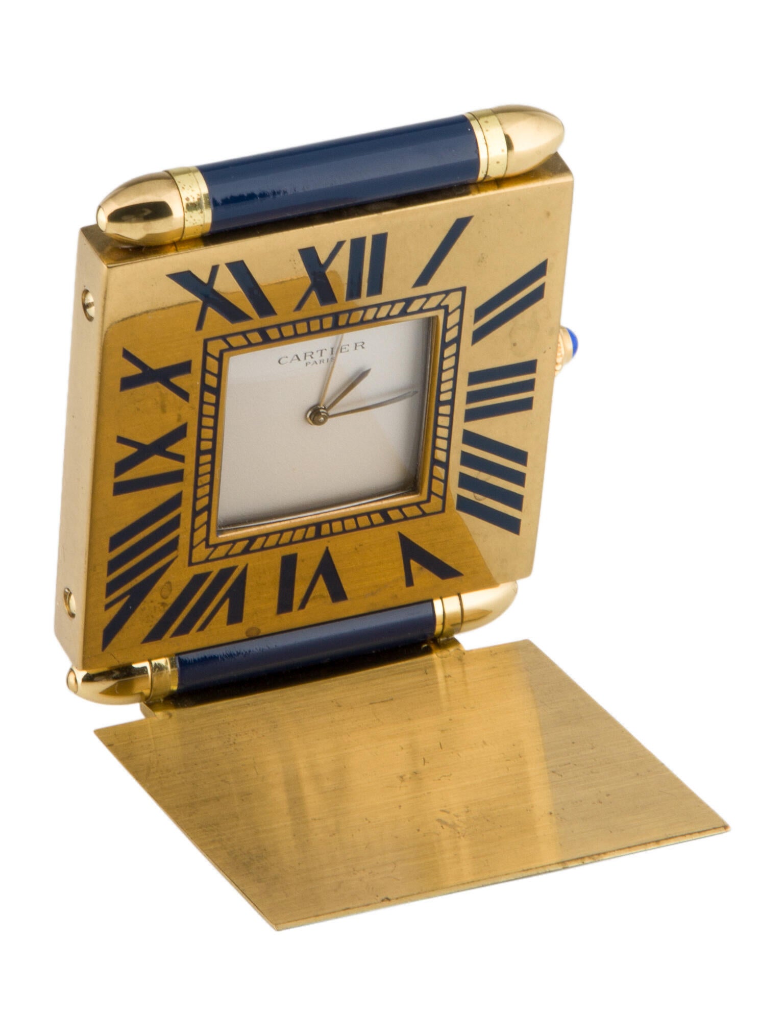 Cartier Must de Cartier Travel Alarm Clock Gold Decorative Accents