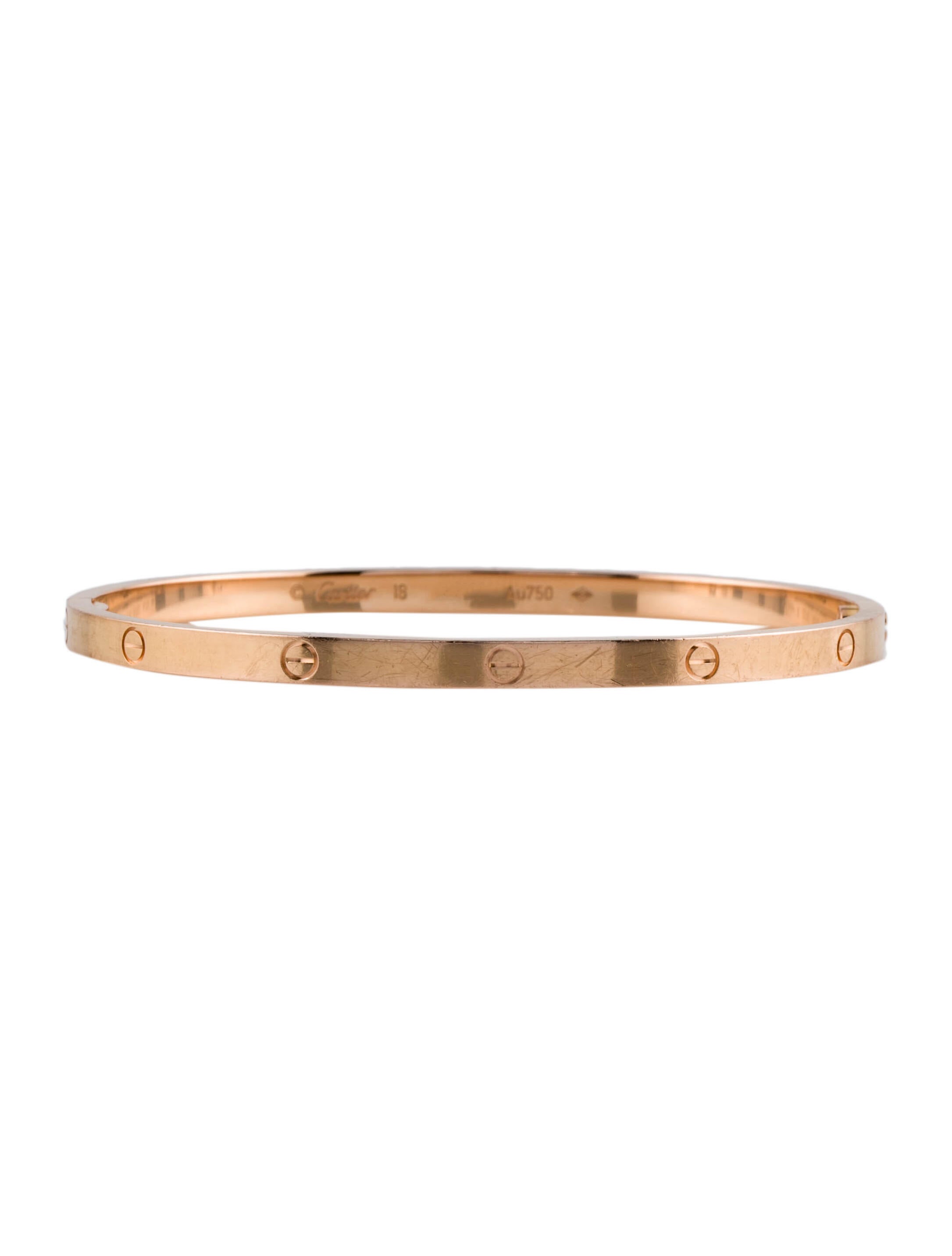 Cartier Small Love Bracelet 18k Rose Gold Bangle Bracelets Crt300 The Realreal