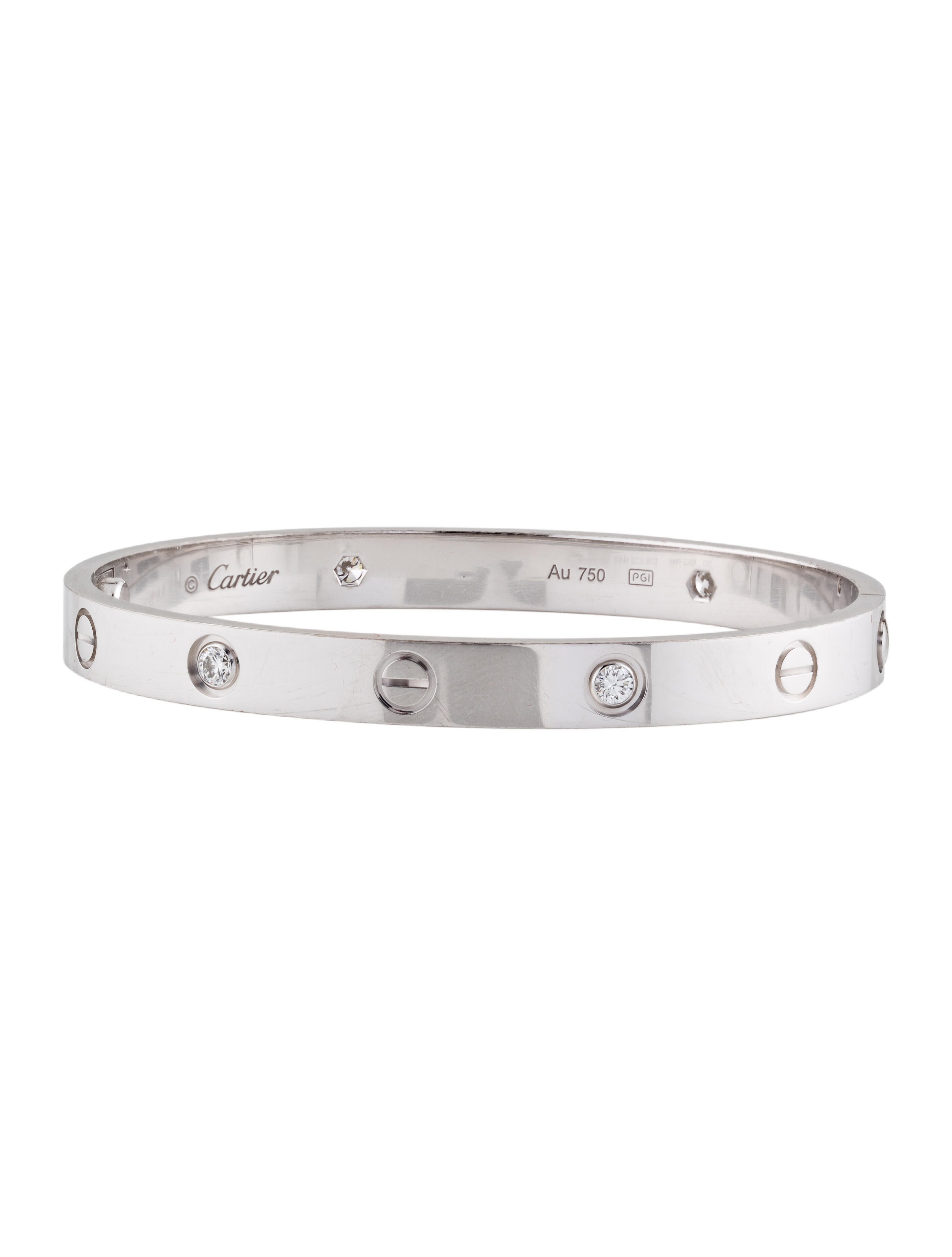 Cartier LOVE Bracelet 18K White Gold Bangle, Bracelets CRT78709