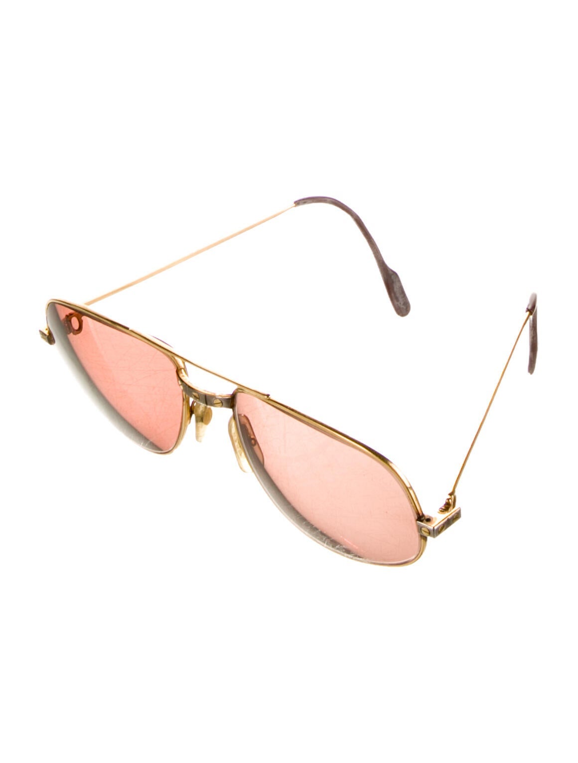 Cartier Aviator Mirrored Sunglasses Gold Sunglasses, Accessories