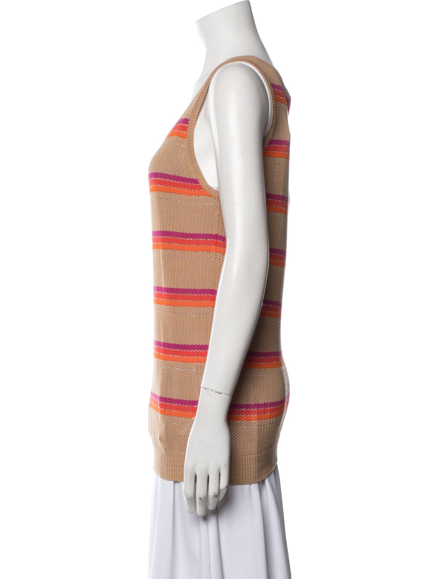 Cruciani Striped Scoop Neck Top