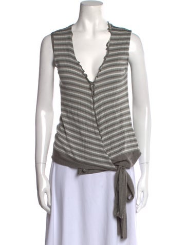 Cruciani Tops Silk Striped Top M