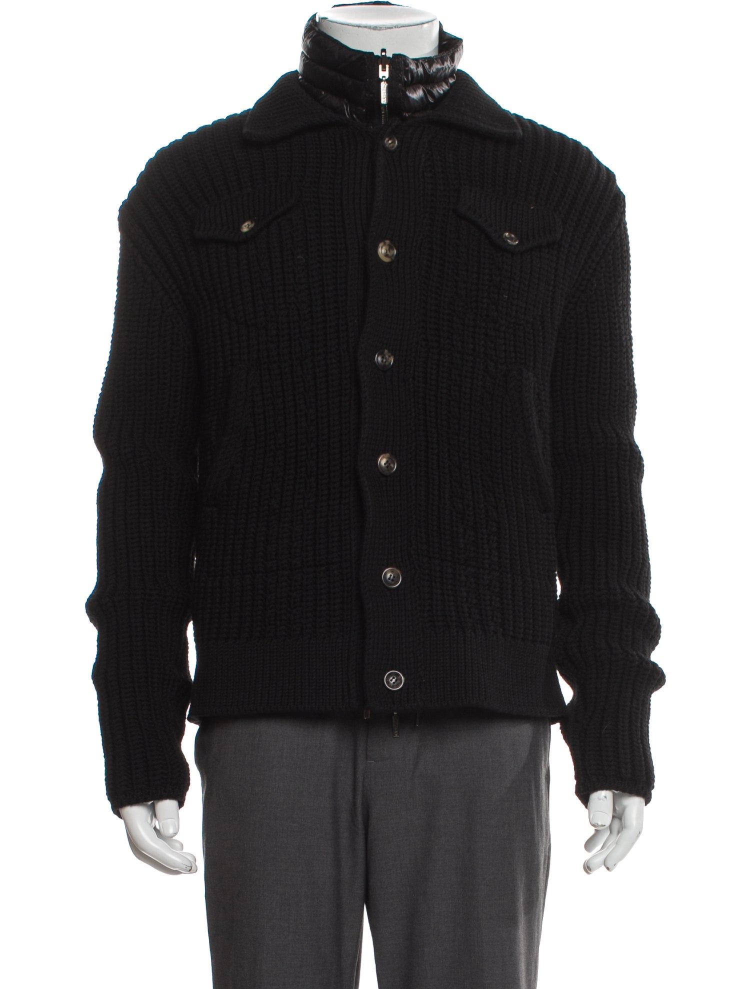 Cruciani Wool Mock Neck Cardigan w/ Tags