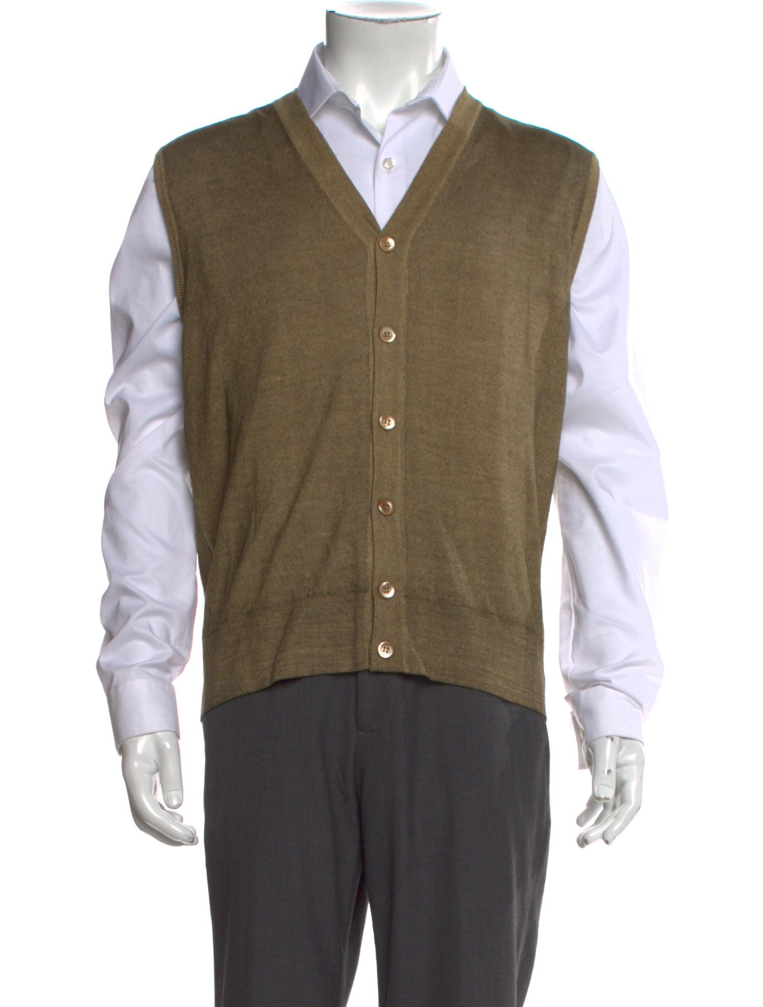 Cruciani Wool V-Neck Henley w/ Tags