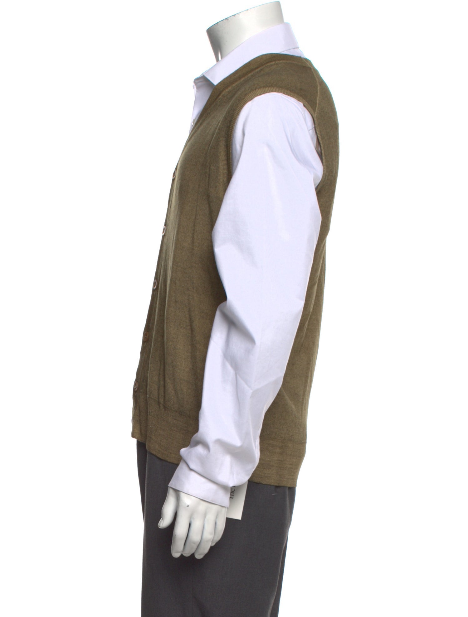 Cruciani Wool V-Neck Henley w/ Tags