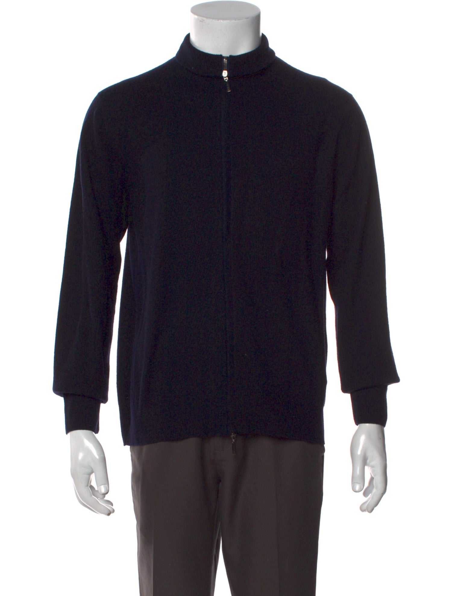 Cruciani Cashmere Mock Neck Polo Sweater