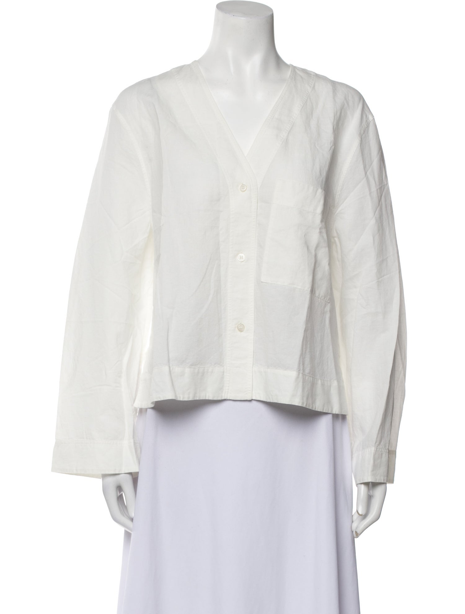 COS Linen V-Neck Crop Top