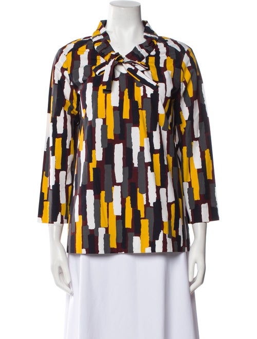 COS Printed Three-Quarter Sleeve Button-Up Top