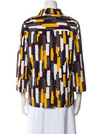 COS Printed Three-Quarter Sleeve Button-Up Top