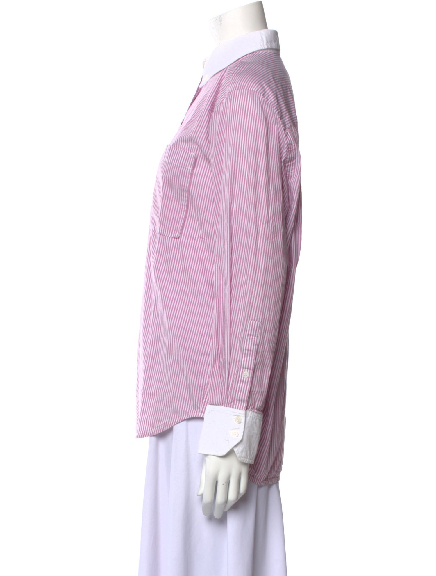 COS Striped Long Sleeve Button-Up Top