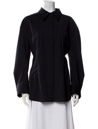 COS Wool Long Sleeve Button-Up Top