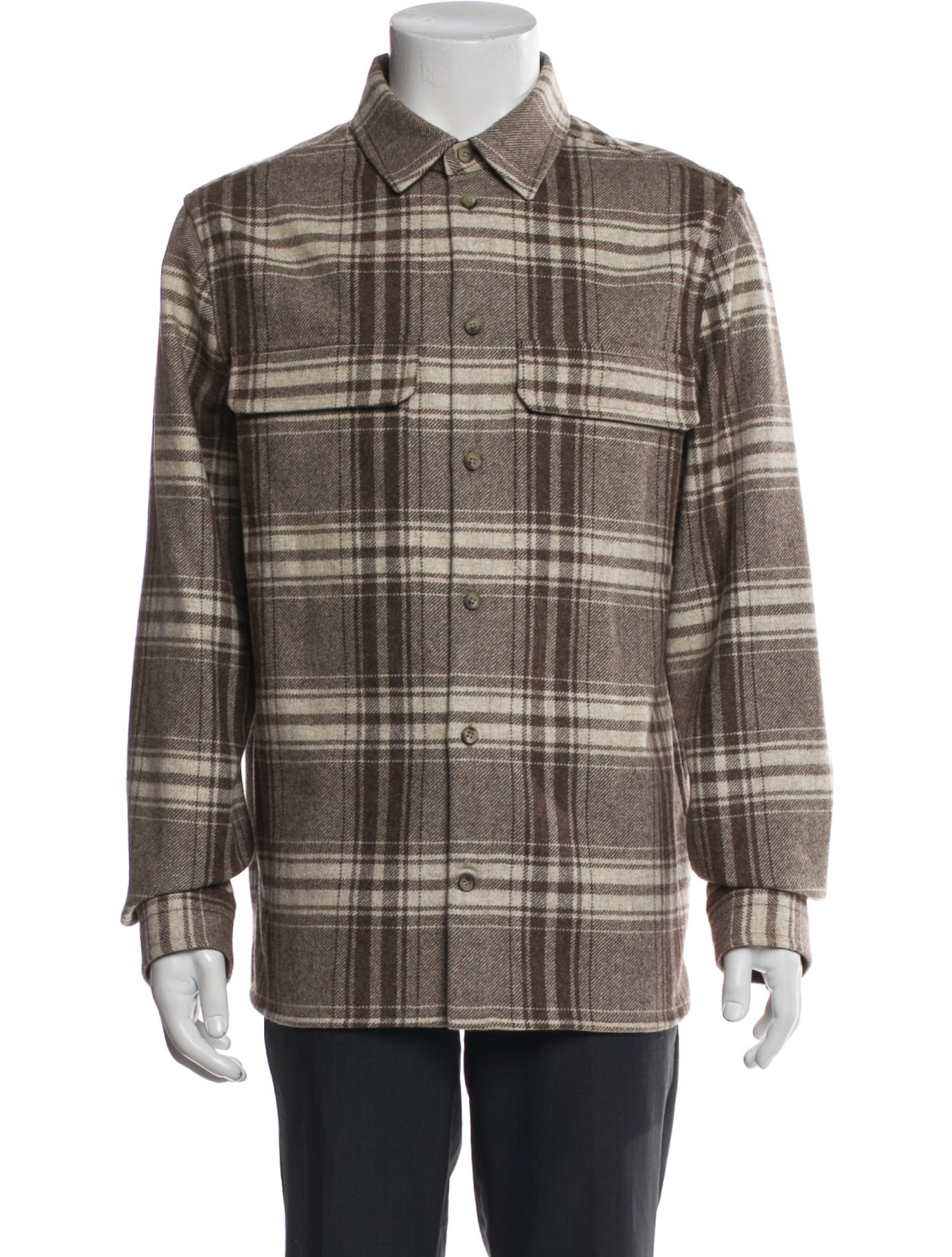 COS Wool Plaid Print Utility Jacket