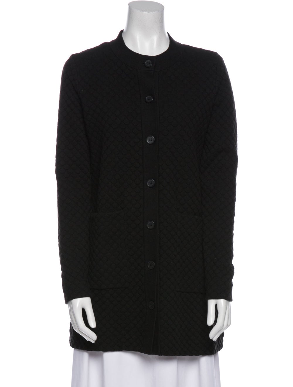 COS Jacket Black Collarless Patch Pockets & - image 1