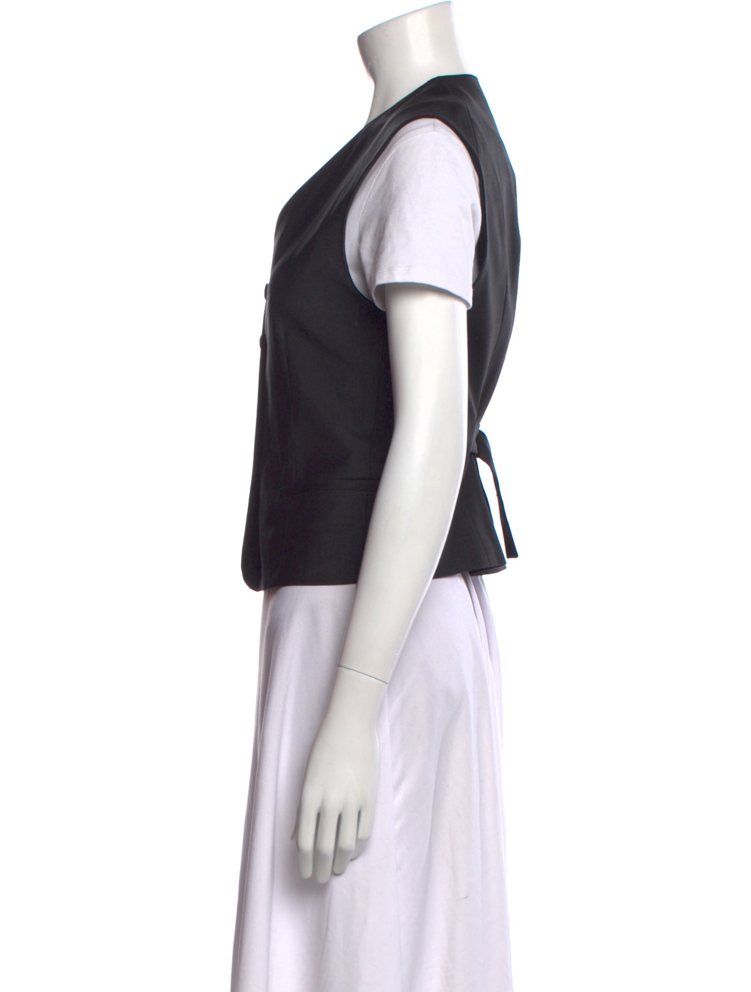 COS Wool V-Neck Button-Up Top