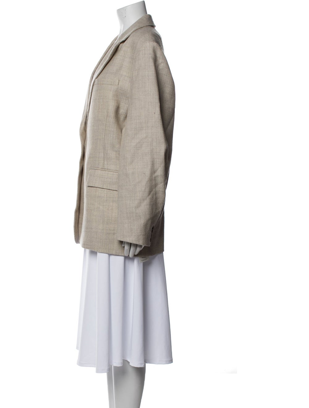 COS Wool Blazer Neutrals Pointed Collar - image 2