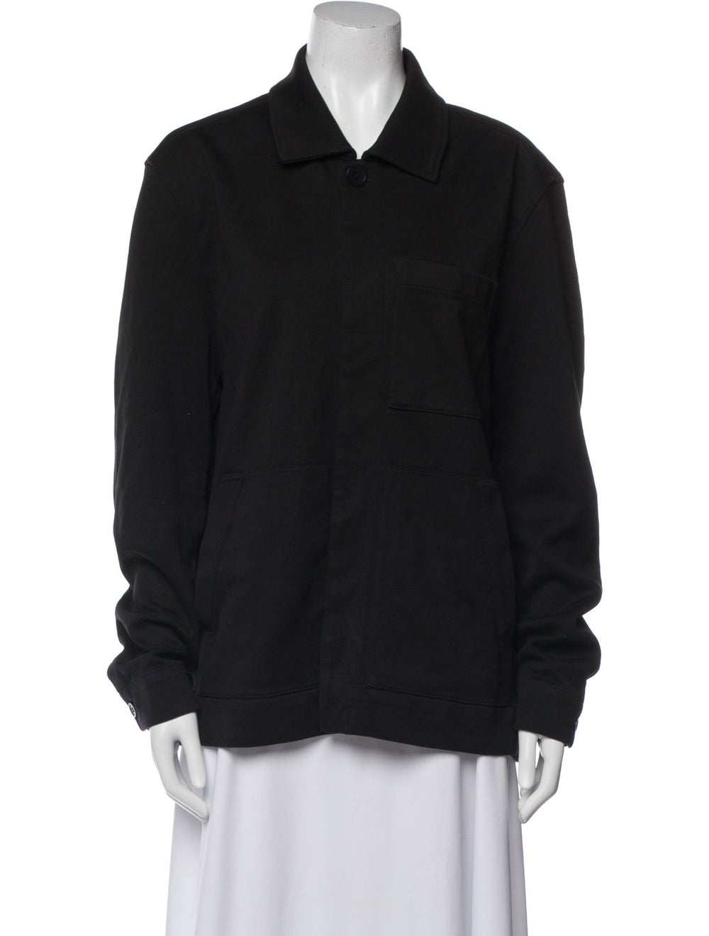 COS Jacket Blue Pointed Collar Patch Pockets & - image 1