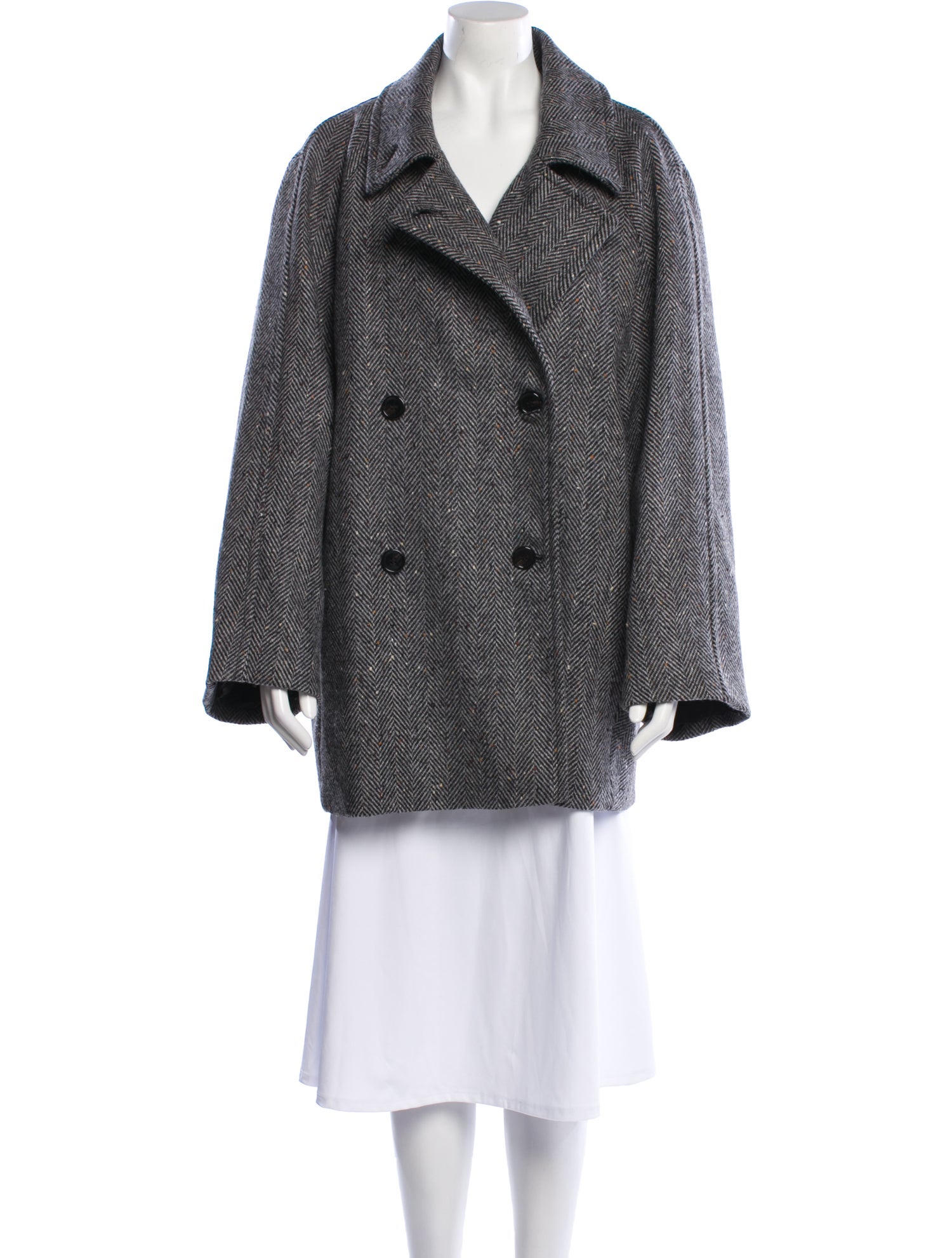 COS Wool Printed Faux Fur Coat