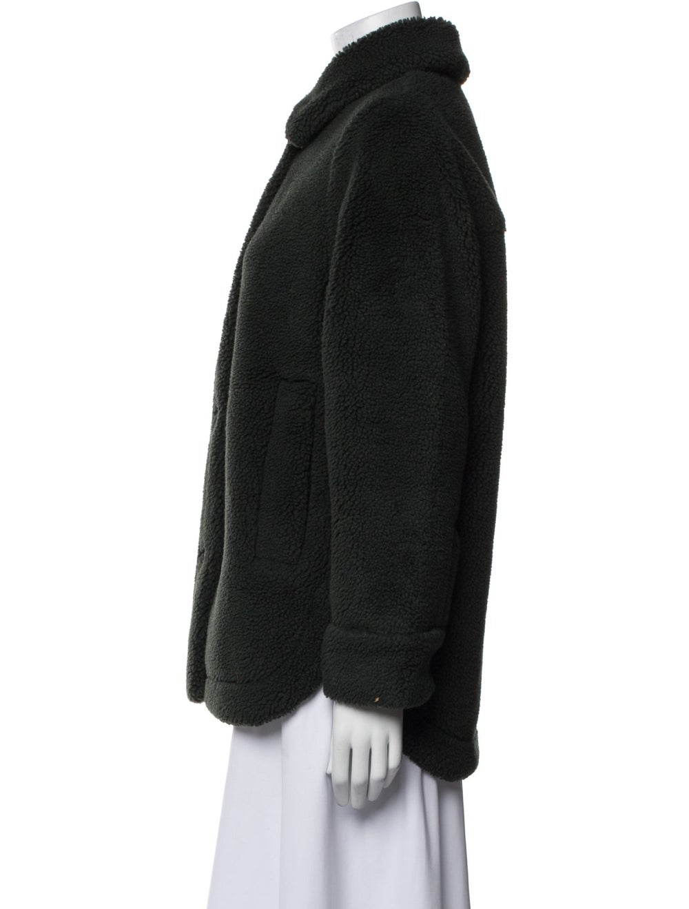 COS Jacket Green Colorblock Pattern Pointed Colla… - image 2