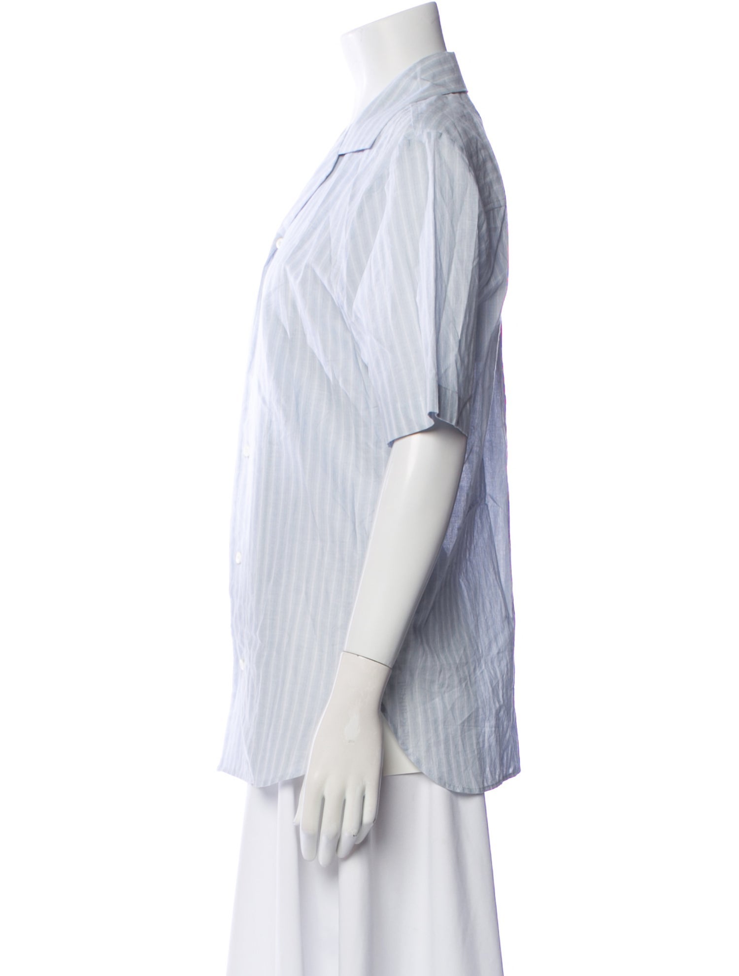 COS Striped Short Sleeve Button-Up Top