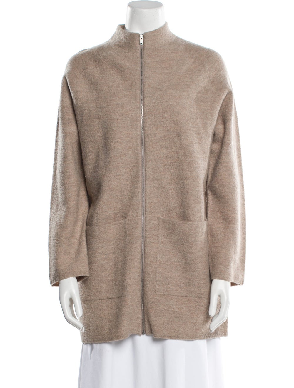 COS Wool Jacket Neutrals Collarless Patch Pockets… - image 1