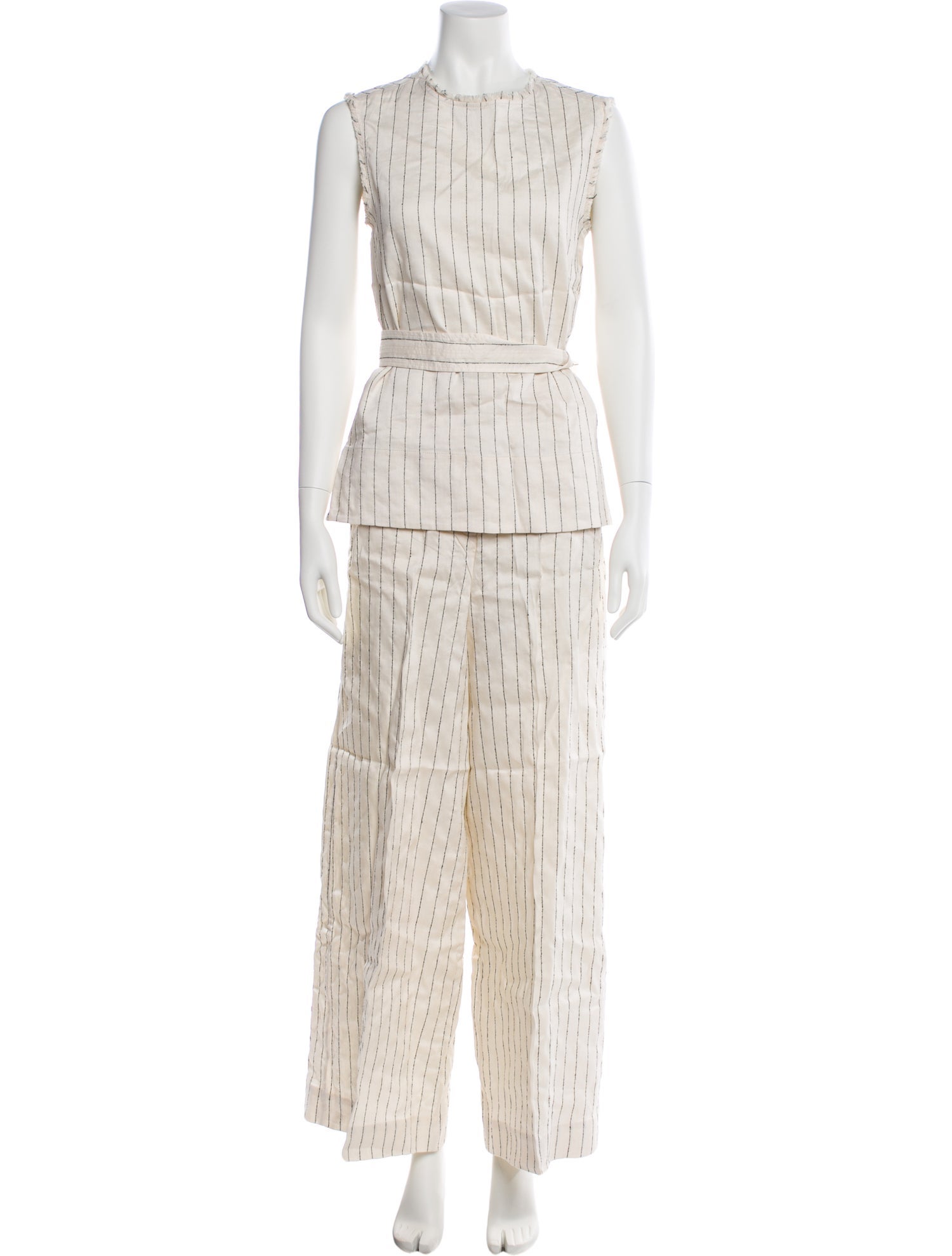 COS Striped Raw-Edge Trim Pant Set