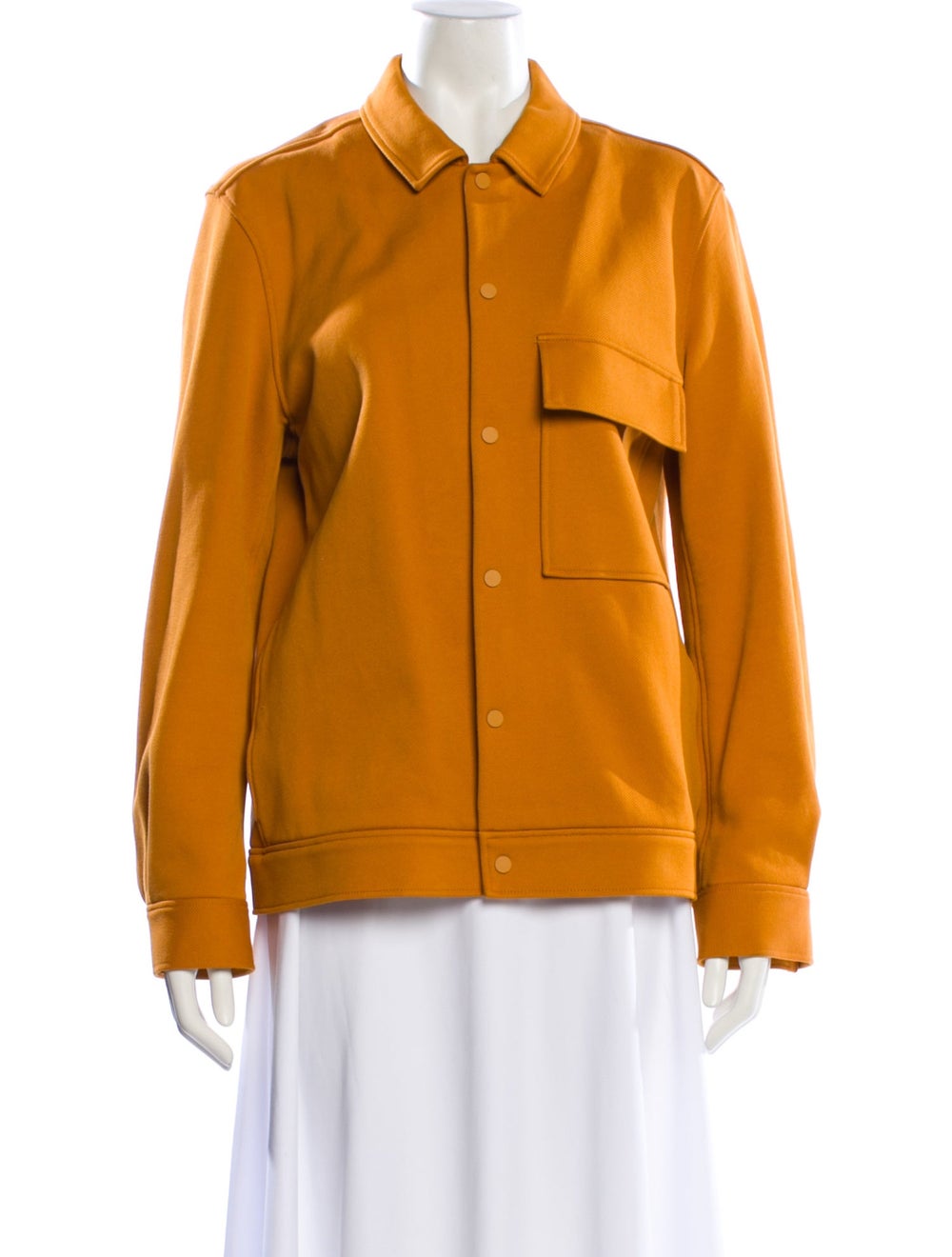COS Jacket Orange Pointed Collar Patch Pockets & - image 1