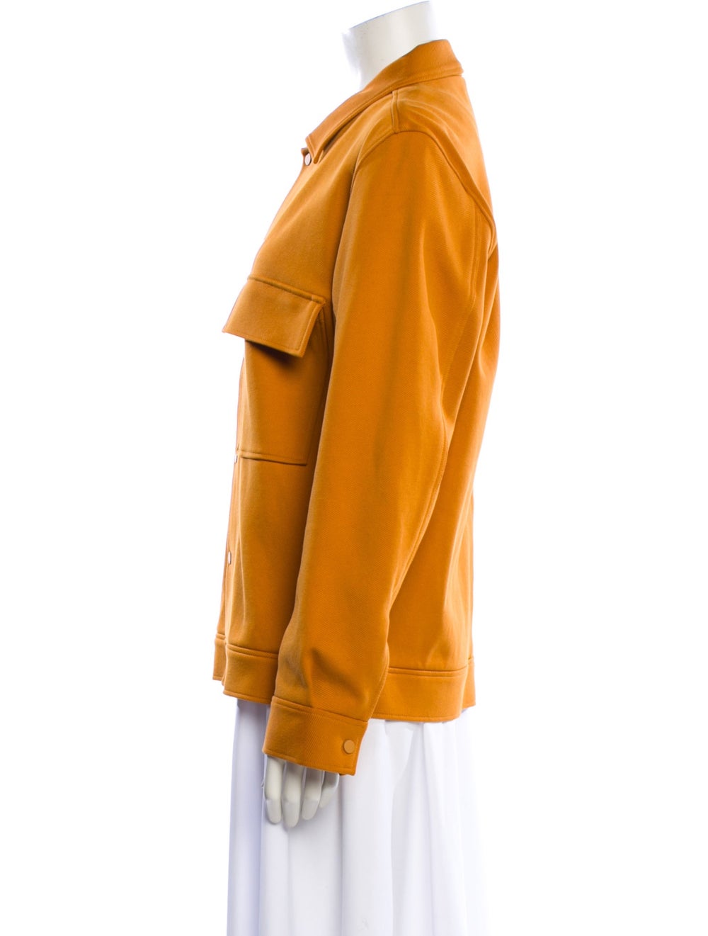 COS Jacket Orange Pointed Collar Patch Pockets & - image 2