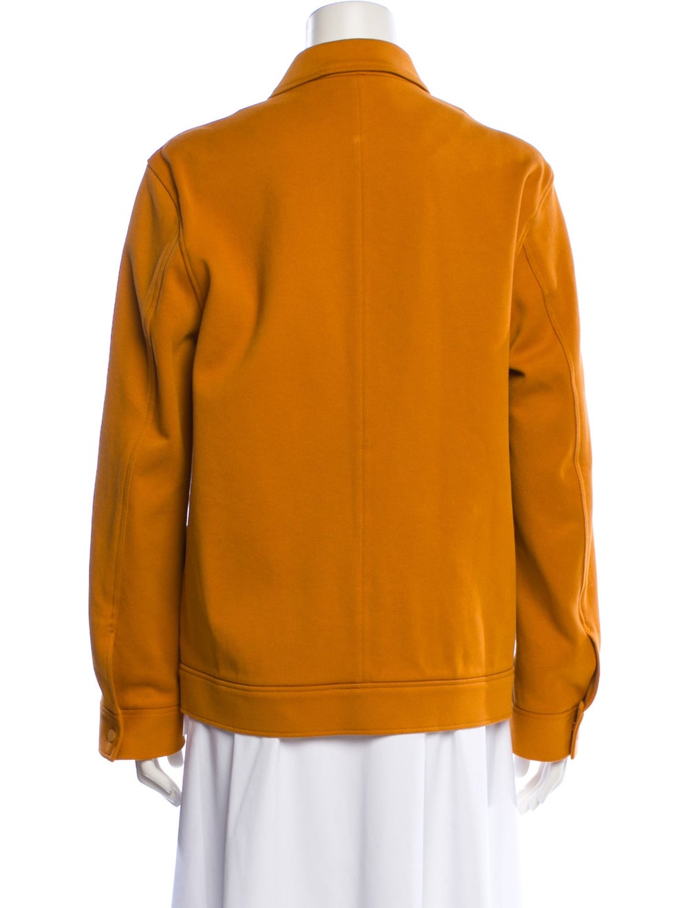 COS Jacket Orange Pointed Collar Patch Pockets & - image 3
