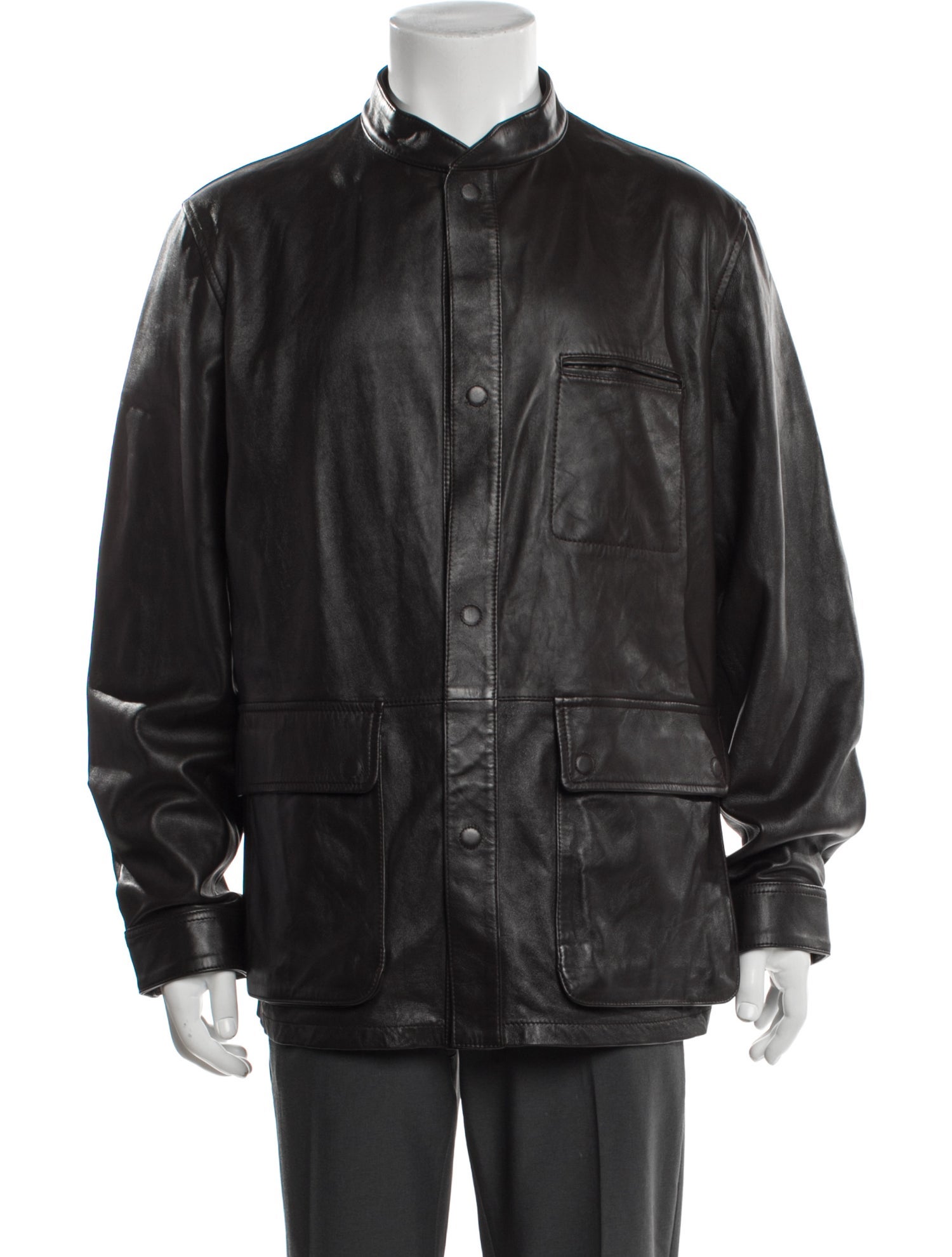 ジャケット・アウター a.p.c. leather zip jacket archive A.P.C. x Louis W. Leather Jacket - Black Outerwear, Clothing
