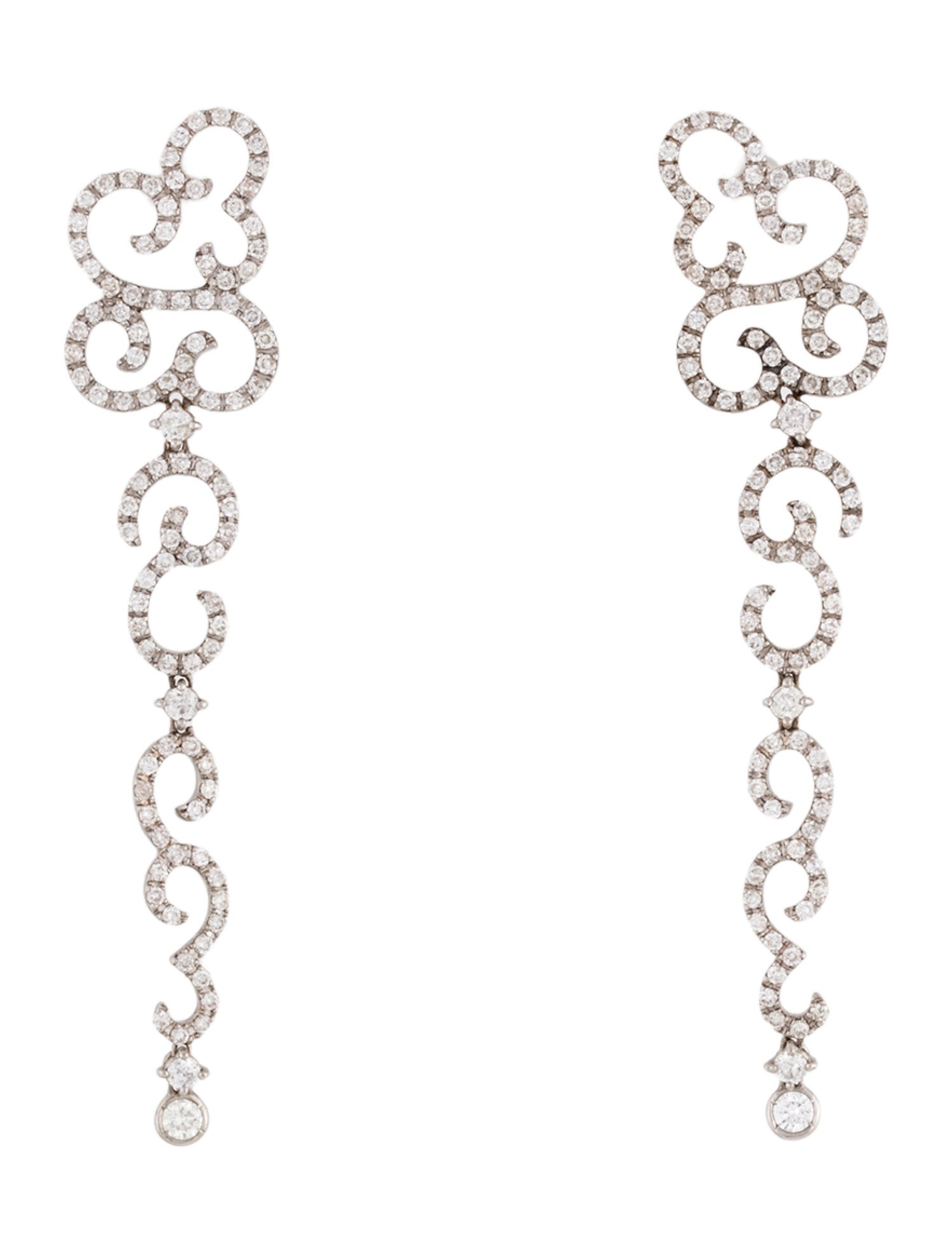 Casato Roma 18K 1.91ctw Diamond Long Drop Earrings