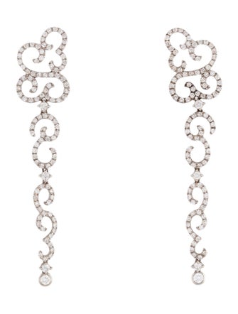 Casato Roma 18K 1.91ctw Diamond Long Drop Earrings