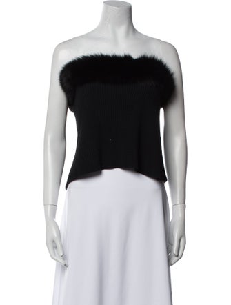 Cassin Cashmere Strapless Crop Top