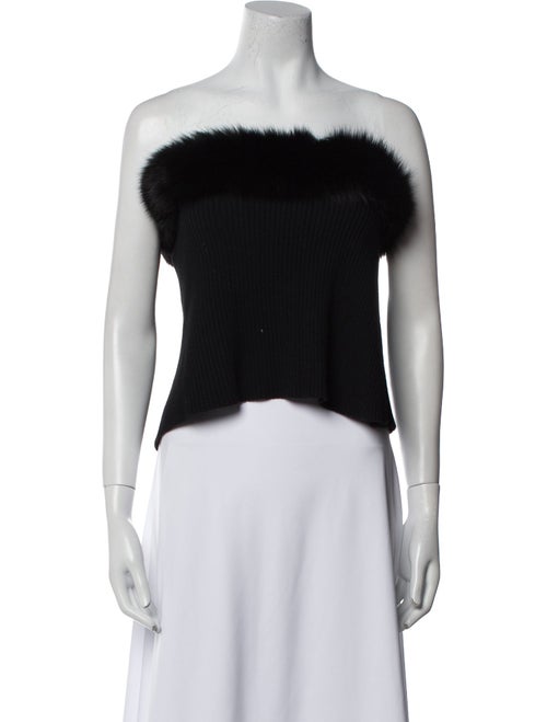 Cassin Cashmere Strapless Crop Top