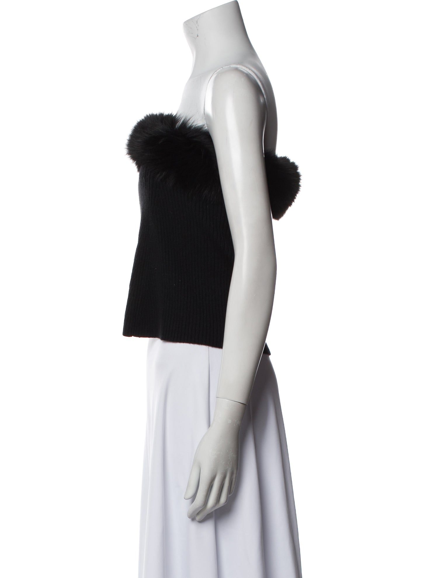 Cassin Cashmere Strapless Crop Top