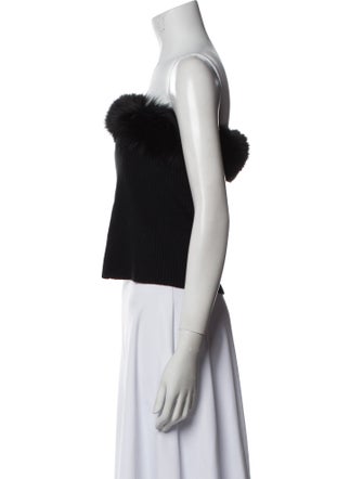 Cassin Cashmere Strapless Crop Top