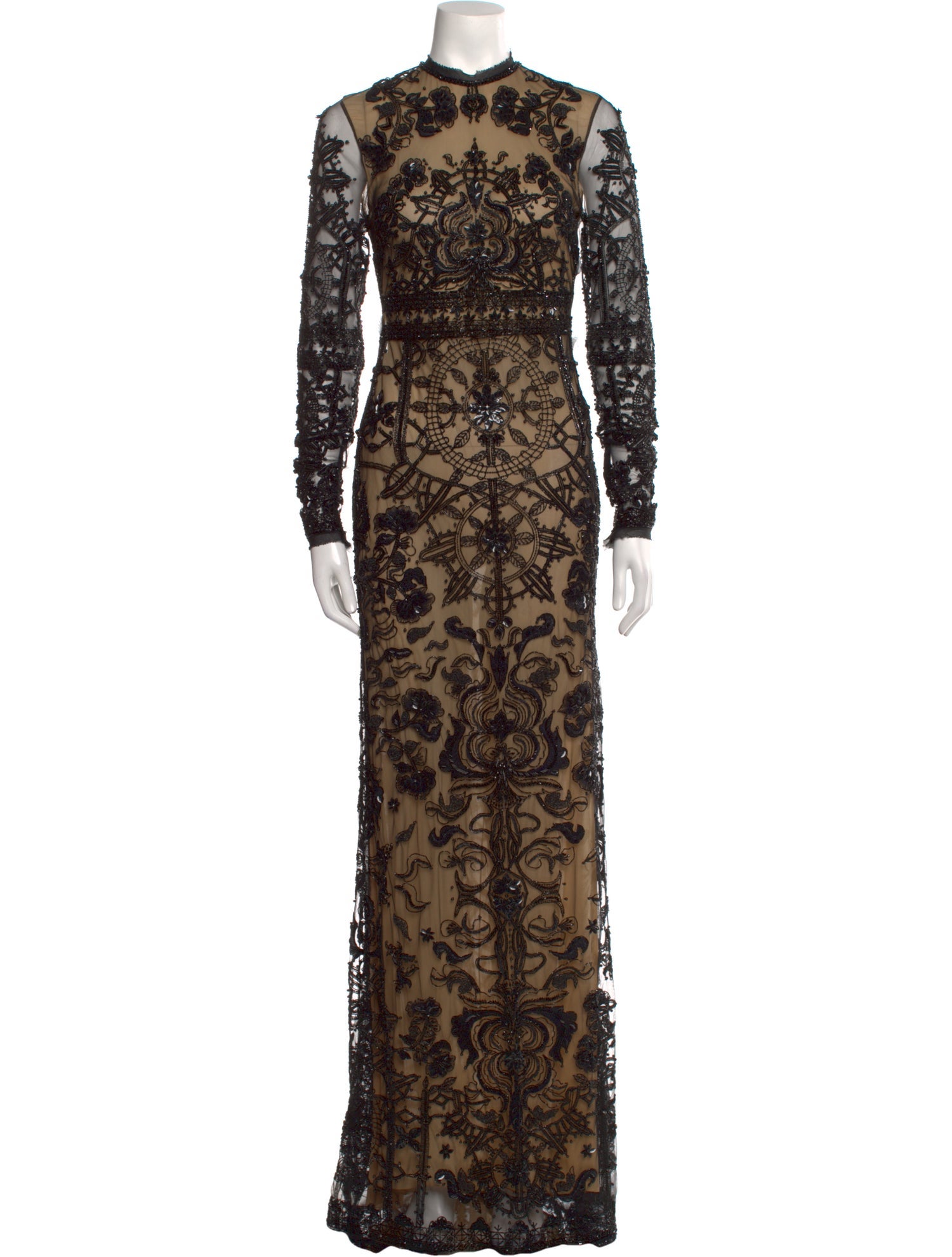 Cucculelli Shaheen Lace Pattern Long Dress