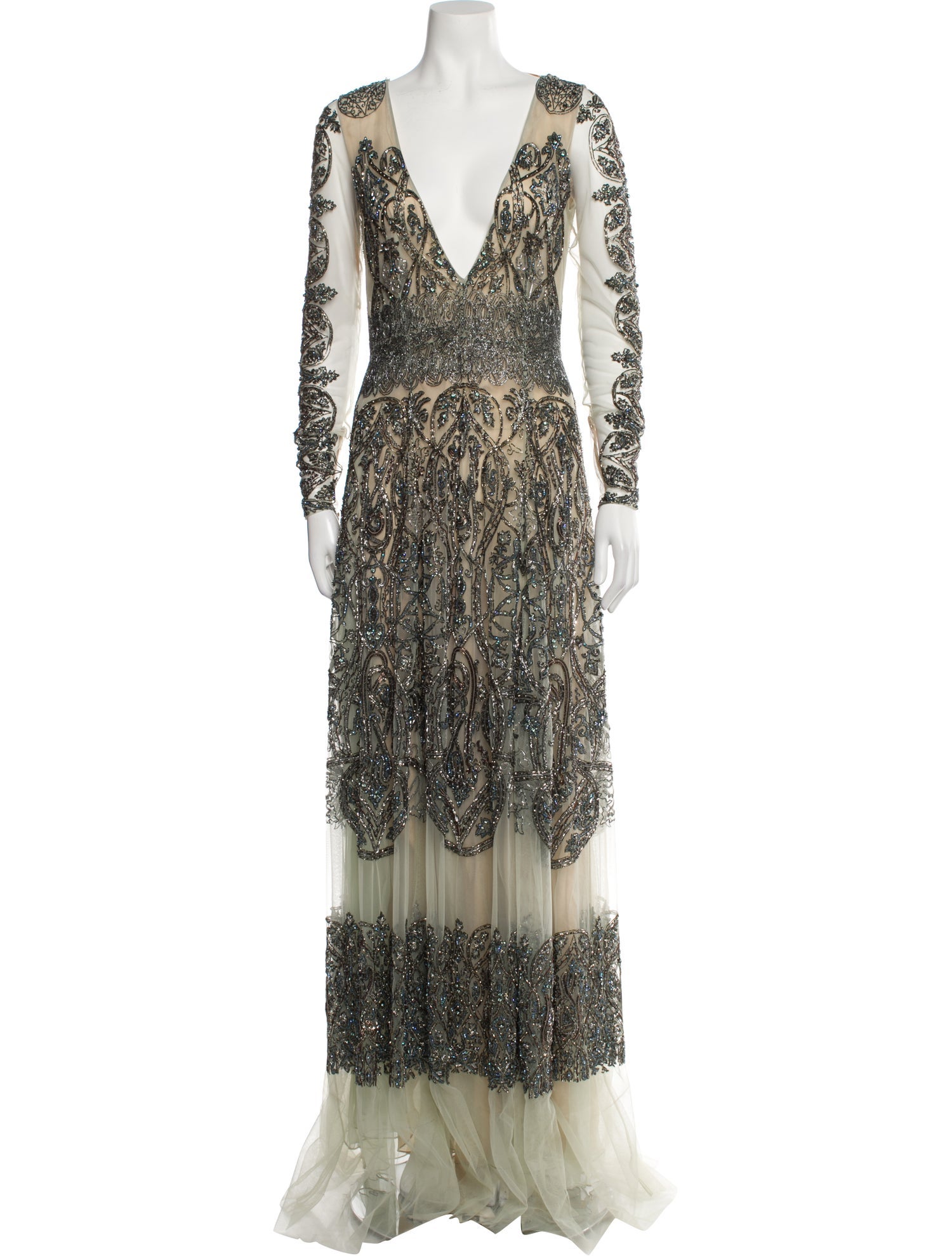 Cucculelli Shaheen Lace Pattern Long Dress