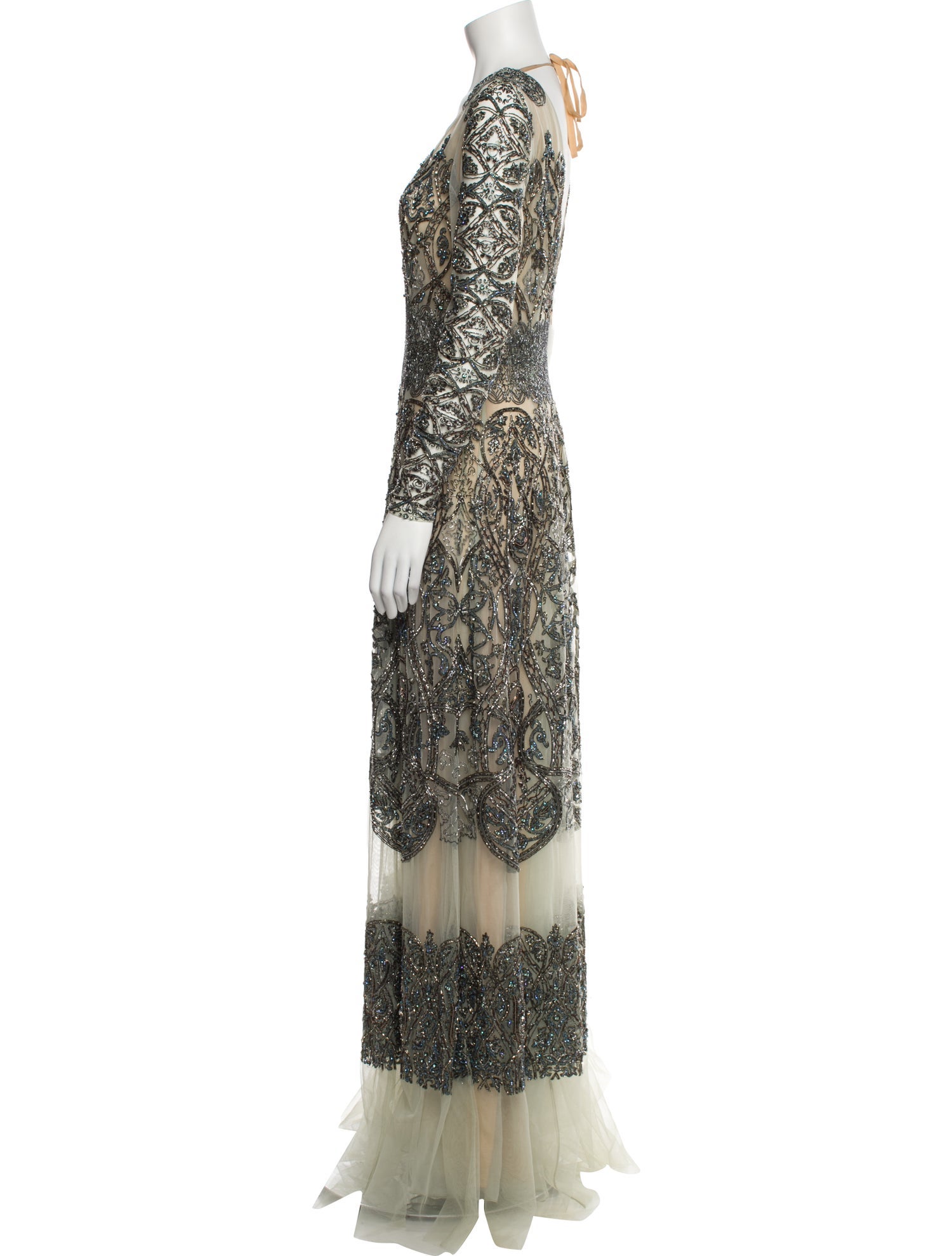 Cucculelli Shaheen Lace Pattern Long Dress