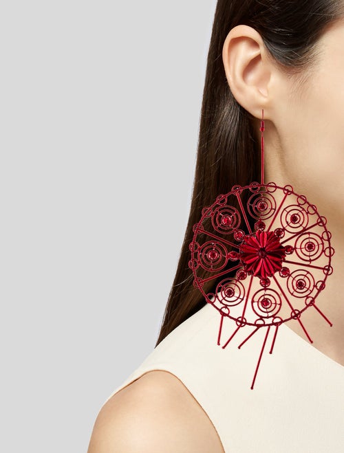 Cucculelli Shaheen Crystal Embellished Statement Drop Earrings