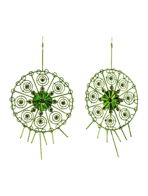 Cucculelli Shaheen Crystal Flower Statement Drop Earrings