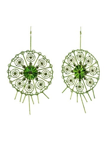 Cucculelli Shaheen Drop Crystal Flower Statement Earrings