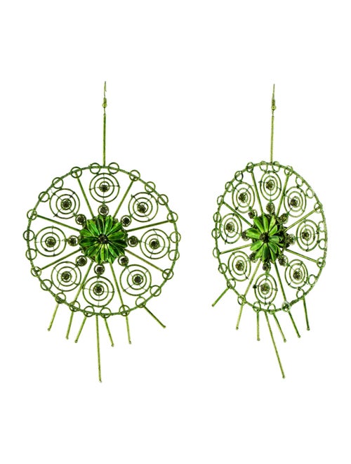 Cucculelli Shaheen Crystal Flower Statement Drop Earrings
