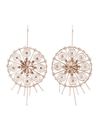 Cucculelli Shaheen Crystal Round Statement Drop Earrings