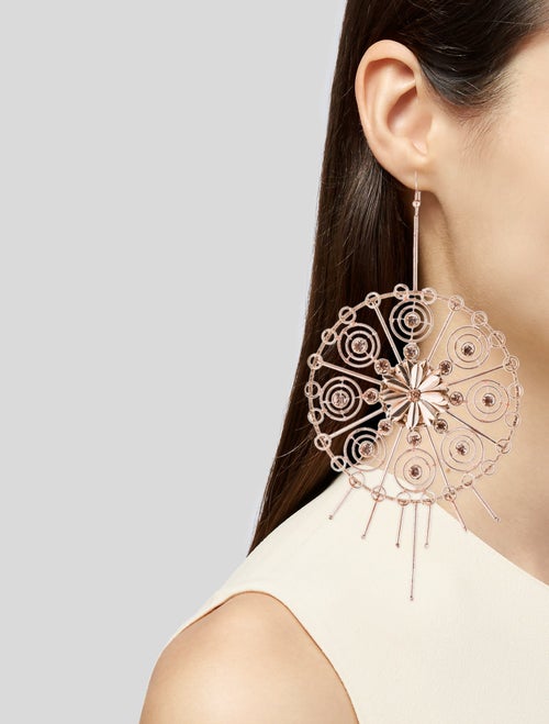 Cucculelli Shaheen Crystal Round Statement Drop Earrings