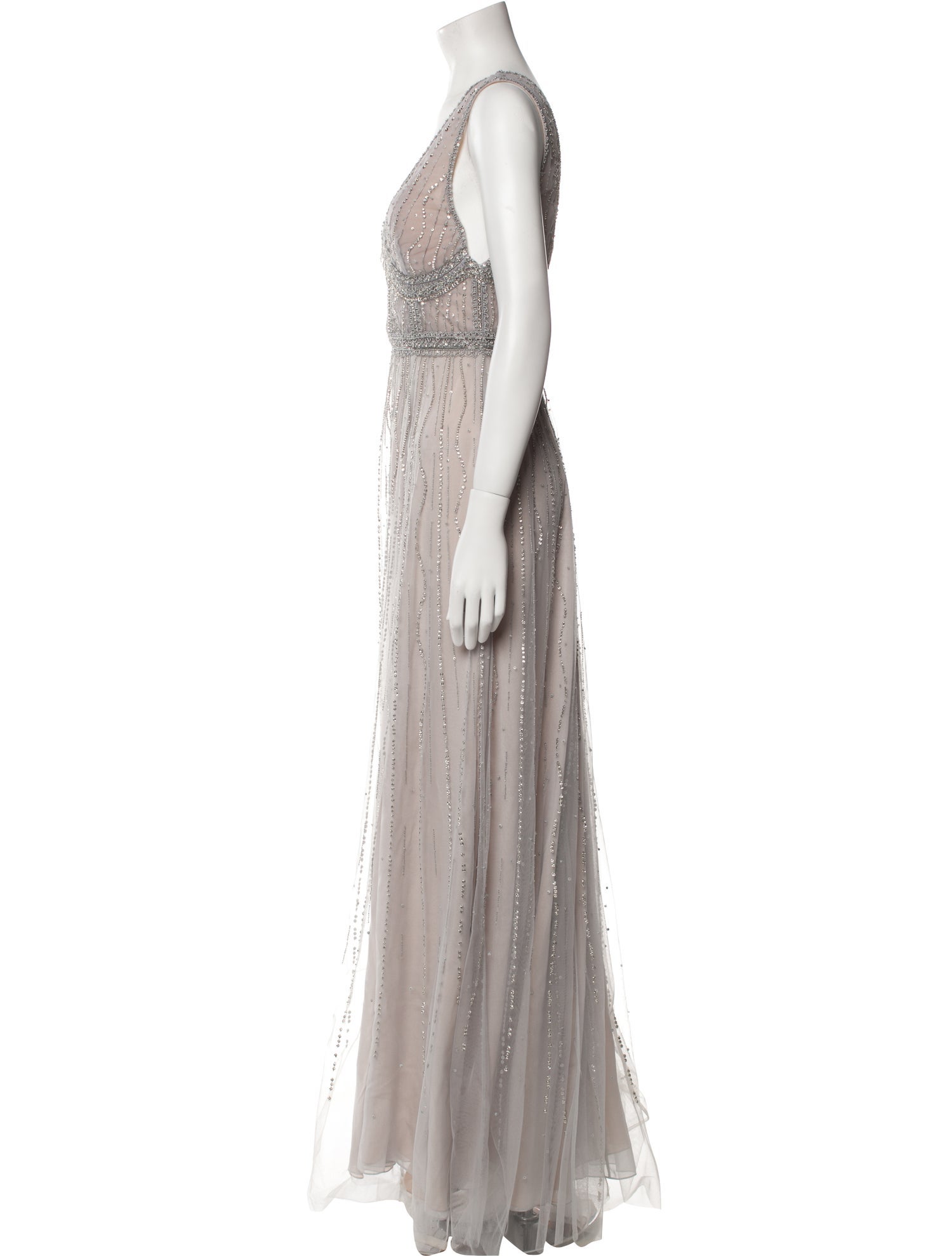 Cucculelli Shaheen Plunge Neckline Long Dress