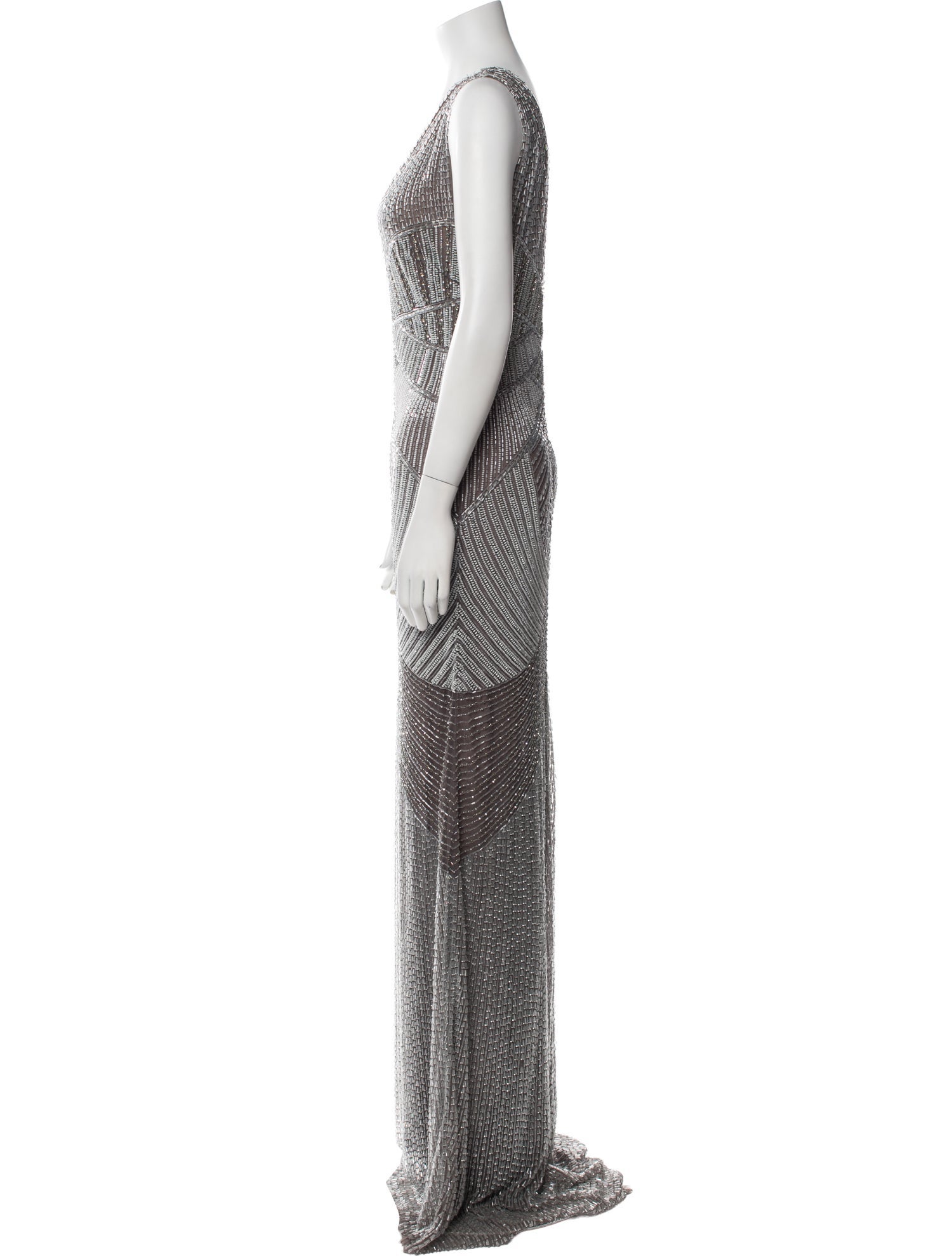 Cucculelli Shaheen Beaded Sleeveless Long Dress
